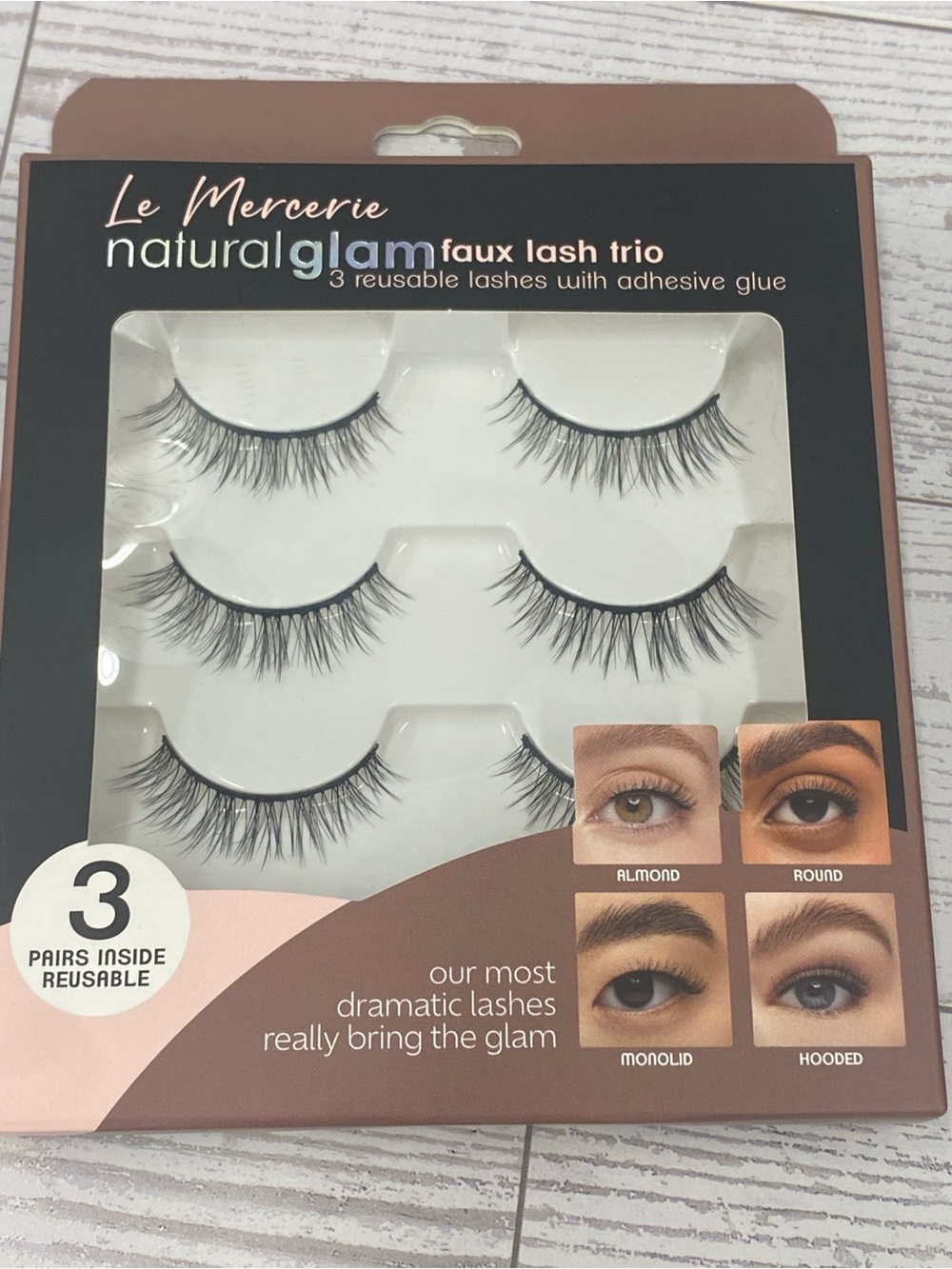 Natural Glam Faux Lash Trio Black le mercerie